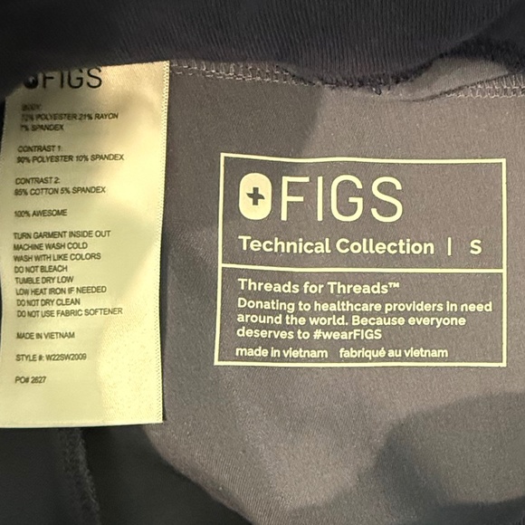 FIGS Blue Jogger Cotton Waist Band (Size S) - Picture 5 of 5